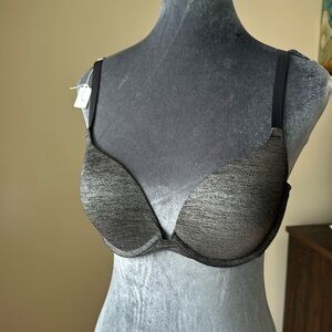 Adore Me Gray Underwire Bra with Molded Cups